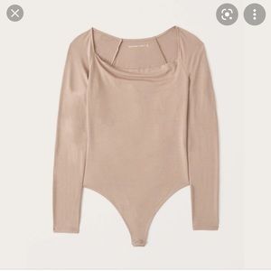 Abercrombie Long-Sleeve Drapey Cowlneck Bodysuit